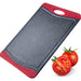 Westmark Chopping Board with juice groove, Non-slip and blade-friendly, Cutting surface: 29 x 20 cm, Granite design, Plastic, Anthracite/Red, 6215224G
