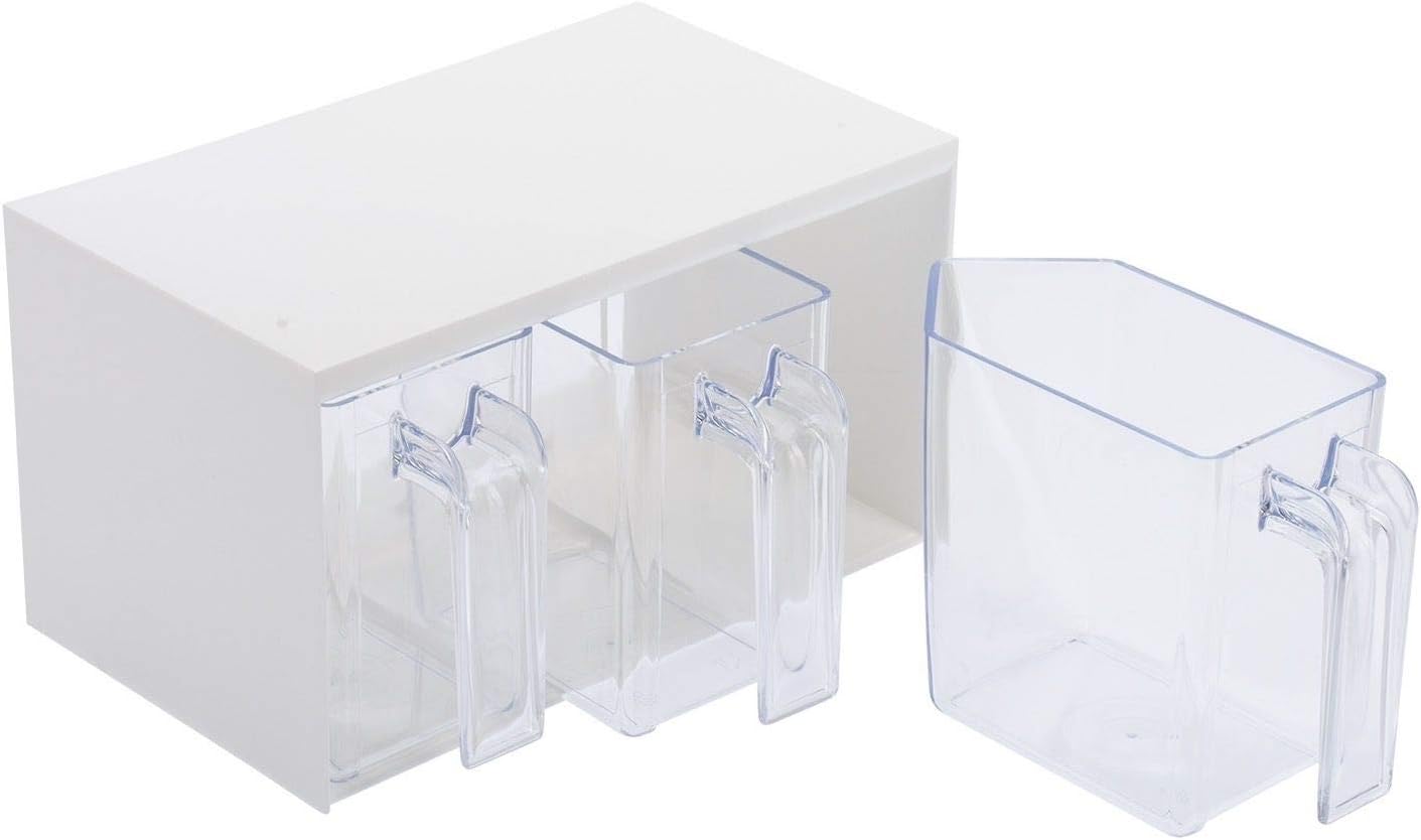 Westmark Dispenser Unit, With Three Scoops, Volume: 1 L Each, Plastic, Roma, Transparent/White, 73052260 3 Pours 25.5 x 17.8 x 14.4 cm