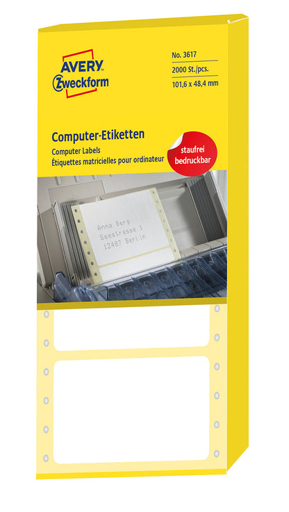 Avery Zweckform Continuous 1-Wide Computer Labels 101.6 x 48.4 mm