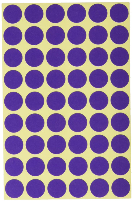 AVERY Zweckform 3115 Self-Adhesive Coding Dots, Purple (Diameter 12 mm, 270 Glue Dots on 5 Sheets; Round Stickers for Calendars, Planners and Crafts) Matte Paper Purple Single