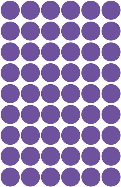 AVERY Zweckform 3115 Self-Adhesive Coding Dots, Purple (Diameter 12 mm, 270 Glue Dots on 5 Sheets; Round Stickers for Calendars, Planners and Crafts) Matte Paper Purple Single