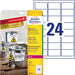 AVERY Zweckform L4773-8 Weatherproof Film Labels (192 Adhesive Labels, 63.5 x 33.9 mm on A4, Extremely Strong Self-Adhesive, Waterproof, Durable, Printable Outdoor Adhesive Film), 8 Sheets, White