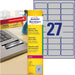 AVERY Zweckform L6011-8 Name Plate Film Labels (216 Stickers, 63.5 x 29.6 mm on A4, Strong Self-Adhesive, Durable, Weatherproof, Printable Adhesive Film, Blank) 8 Sheets, Silver