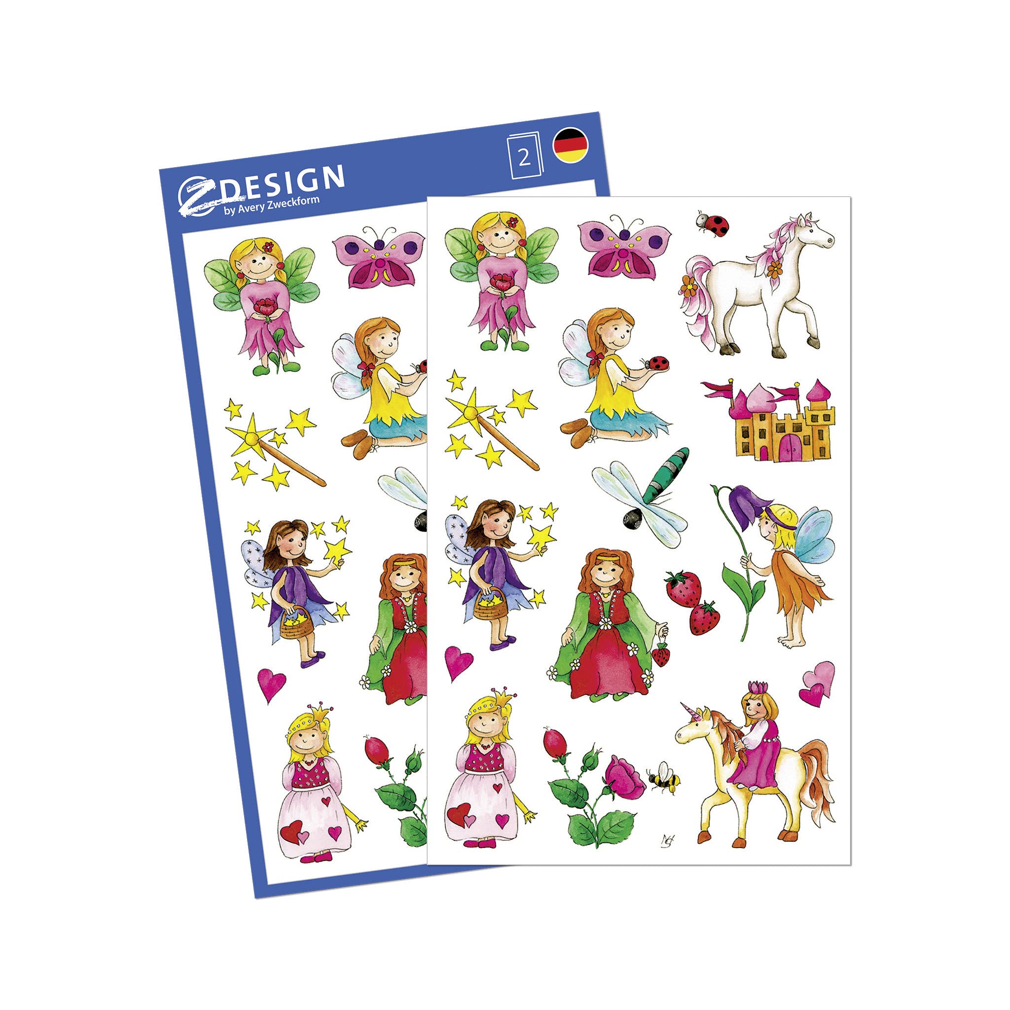 Avery Zweckform 53208 Children's Stickers, Fairies, 34 Stickers 34 Aufkleber Fairies