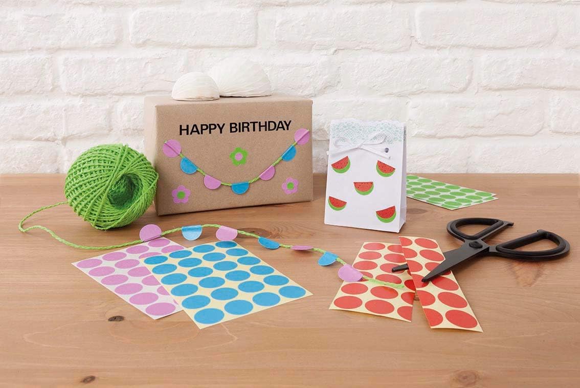Avery Zweckform 59994 Adhesive Dots 3.328 Pieces (self-Adhesive Marking dots, Diameter 8 mm, 416 Adhesive dots per Colour, 8 Colours, Round Stickers for calendars, Planners and Crafts, Paper, Matte) Yellow,Blue,White,Green,Red,Black