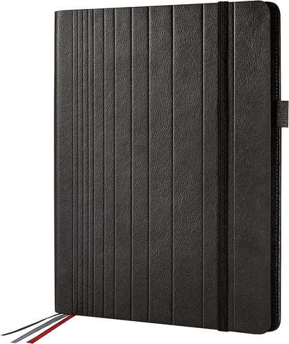 SIGEL CF130 Business Organiser with 3 booklets, 24.5x31x3 cm, faux leather, Black - Conceptum flex approx. A4 squared organizer