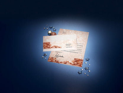 SIGEL DU231 Christmas envelopes "Golden Dream", DL, without window, 90 gsm, 50 Pieces Envelopes - 50 pieces Golden Dream - beige
