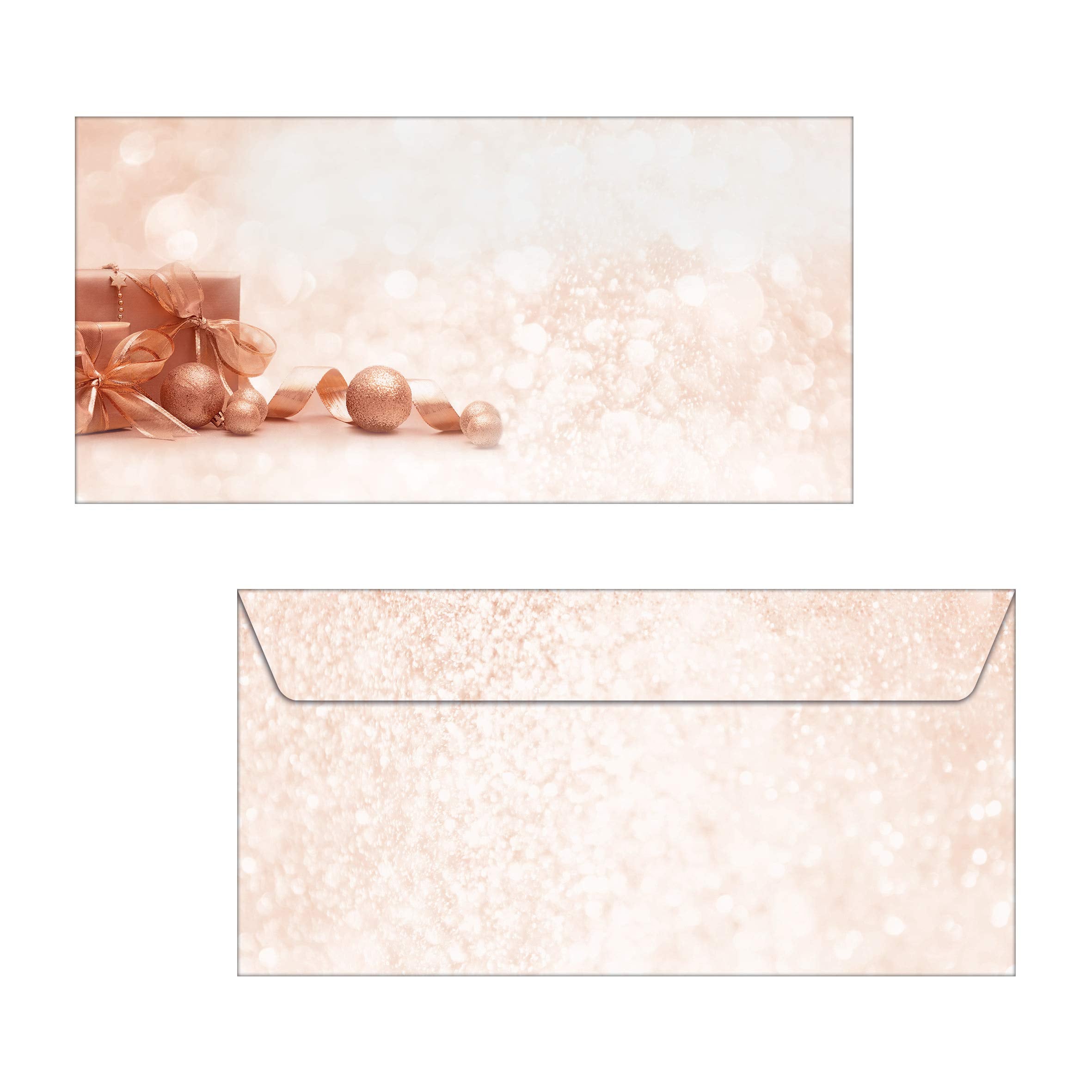 SIGEL DU231 Christmas envelopes "Golden Dream", DL, without window, 90 gsm, 50 Pieces Envelopes - 50 pieces Golden Dream - beige