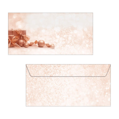 SIGEL DU231 Christmas envelopes "Golden Dream", DL, without window, 90 gsm, 50 Pieces Envelopes - 50 pieces Golden Dream - beige