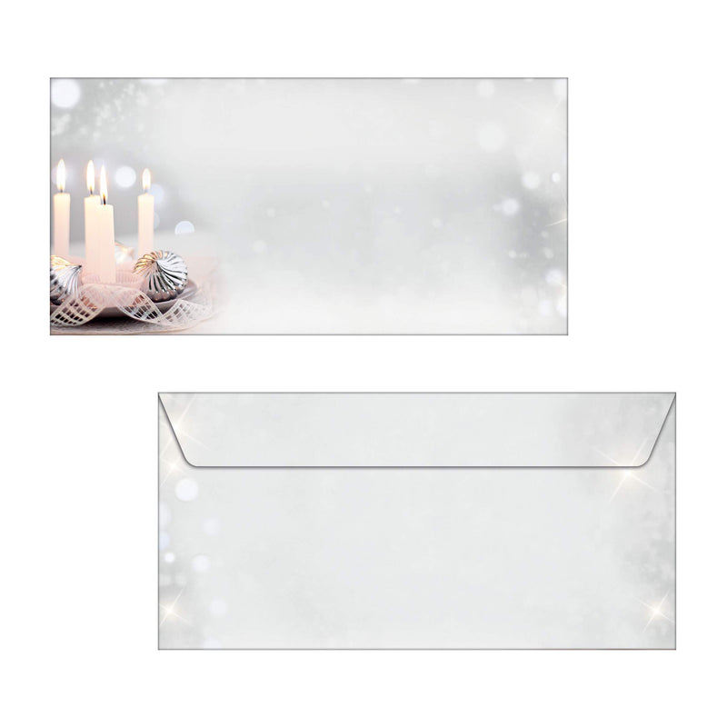 SIGEL DU178 Christmas envelopes "Christmas Silence", DL, without window, 90 gsm, 50 Pieces Envelopes - 50 pieces Christmas Silence - gray