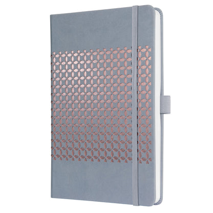 SIGEL JN209 Notizbuch Tagebuch Jolie, ca. A5, liniert, Hardcover, Gummiband, Stifteschlaufe, Einstecktasche, Glacier Grey, vegan, aus nachhaltigem Papier grau