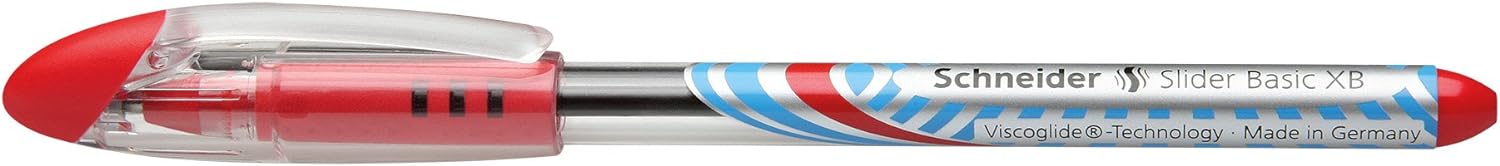 Schneider Slider 151202 Ballpoint Pens XB Tip Pack of 10 Red