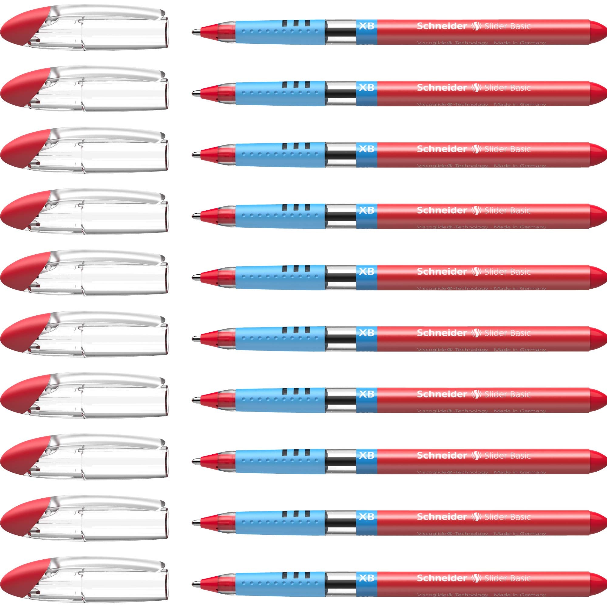 Schneider Slider 151202 Ballpoint Pens XB Tip Pack of 10 Red