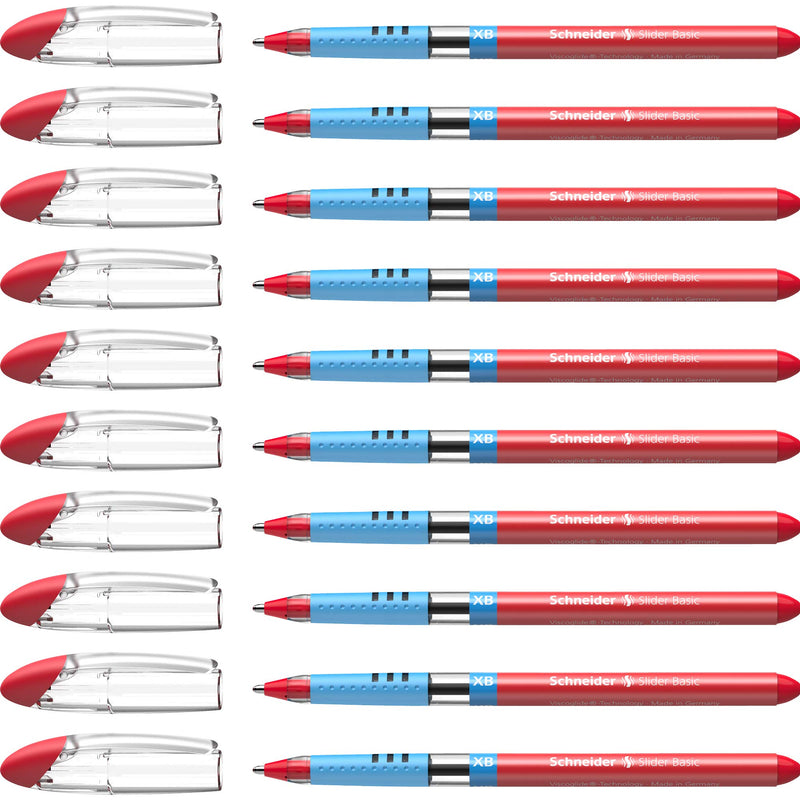 Schneider Slider 151202 Ballpoint Pens XB Tip Pack of 10 Red