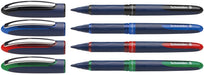Schneider One Business Non-Retractable Ballpoint Pens with Liquid Ink, Pack of 4 (1 Black/Red/Blue/Green