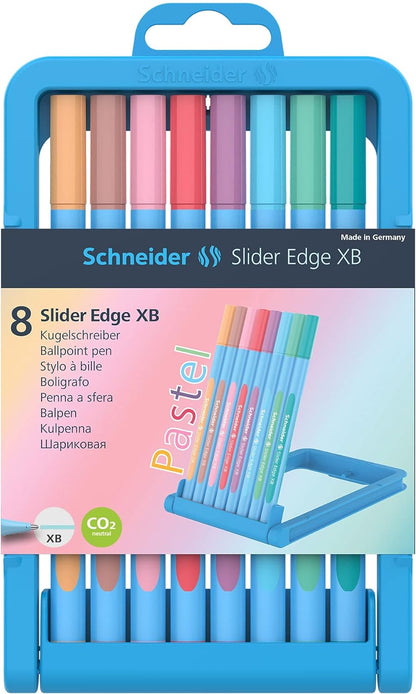 Schneider Slider Edge Pastel XB Ballpoint Pen, Triangular Pen with XB (extra broad) Line Width 8 Stück