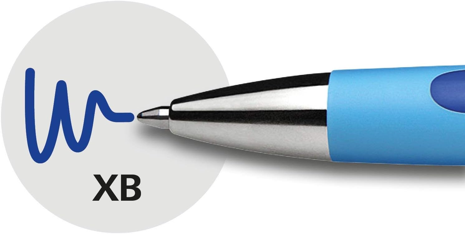 Schneider 150275 Slider Memo XB and Slider Rave XB Ballpoint Pen (with Case, Ink Colour: Blue), 4+1 Item