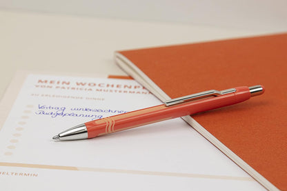 Schneider Epsilon 138606 Retractable Ballpoint Pen (Line Width XB, Ink Colour: Blue, Indelible Refill) Warm Orange