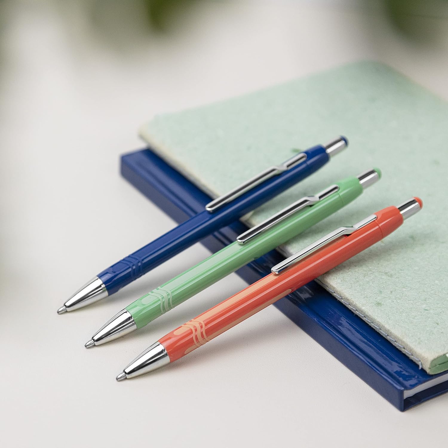 Schneider Epsilon 138606 Retractable Ballpoint Pen (Line Width XB, Ink Colour: Blue, Indelible Refill) Warm Orange