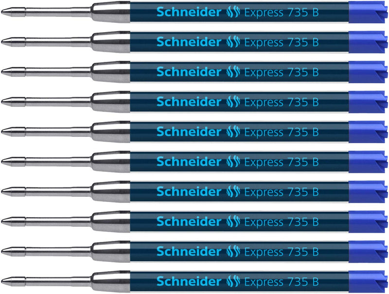 Schneider Express 735 B International Large-Capacity Refill Blue Indelible ISO 12757-2 G2 Pack of 10