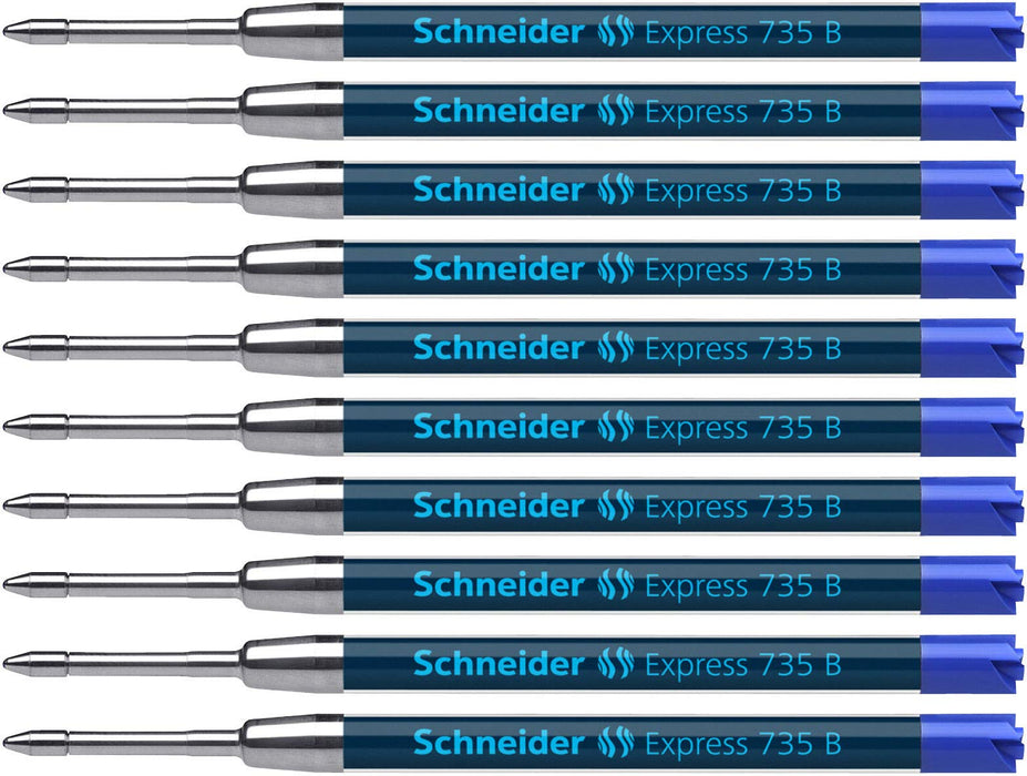 Schneider Express 735 Bold 1.2mm Ballpoint Refill, Box of 10, Blue (7373