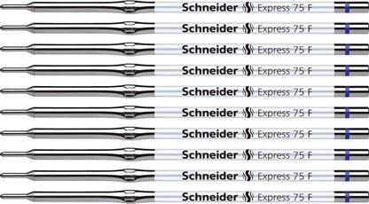 Schneider Express 75 Refill for Ballpoint Pen F Blue Indelible ISO 12757-2 A2 Pack of 10 Bleue