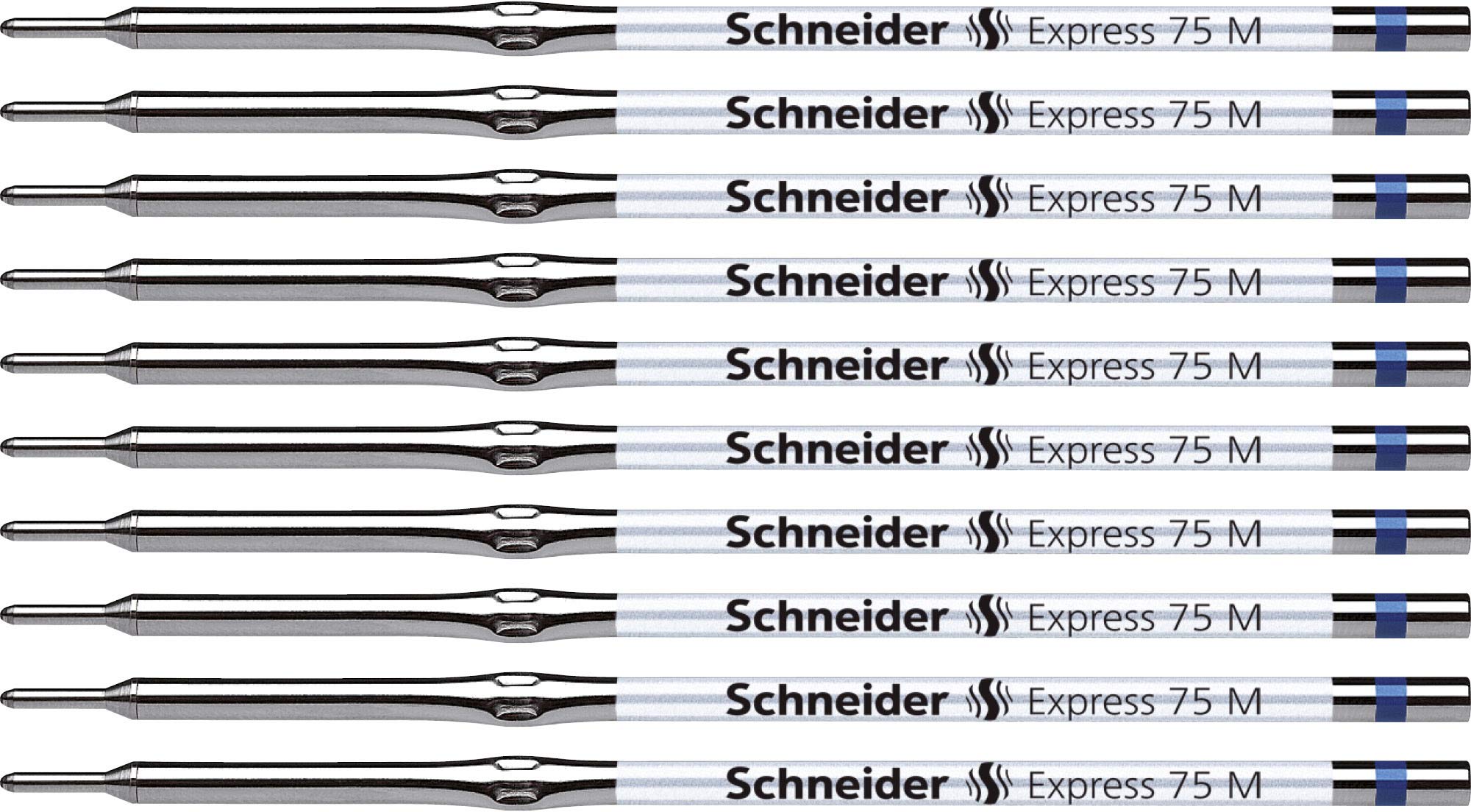 Schneider Express 75 Refill for Ballpoint Pen M Blue Indelible ISO 12757-2 A2 Pack of 10