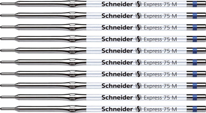 Schneider Express 75 Refill for Ballpoint Pen M Blue Indelible ISO 12757-2 A2 Pack of 10