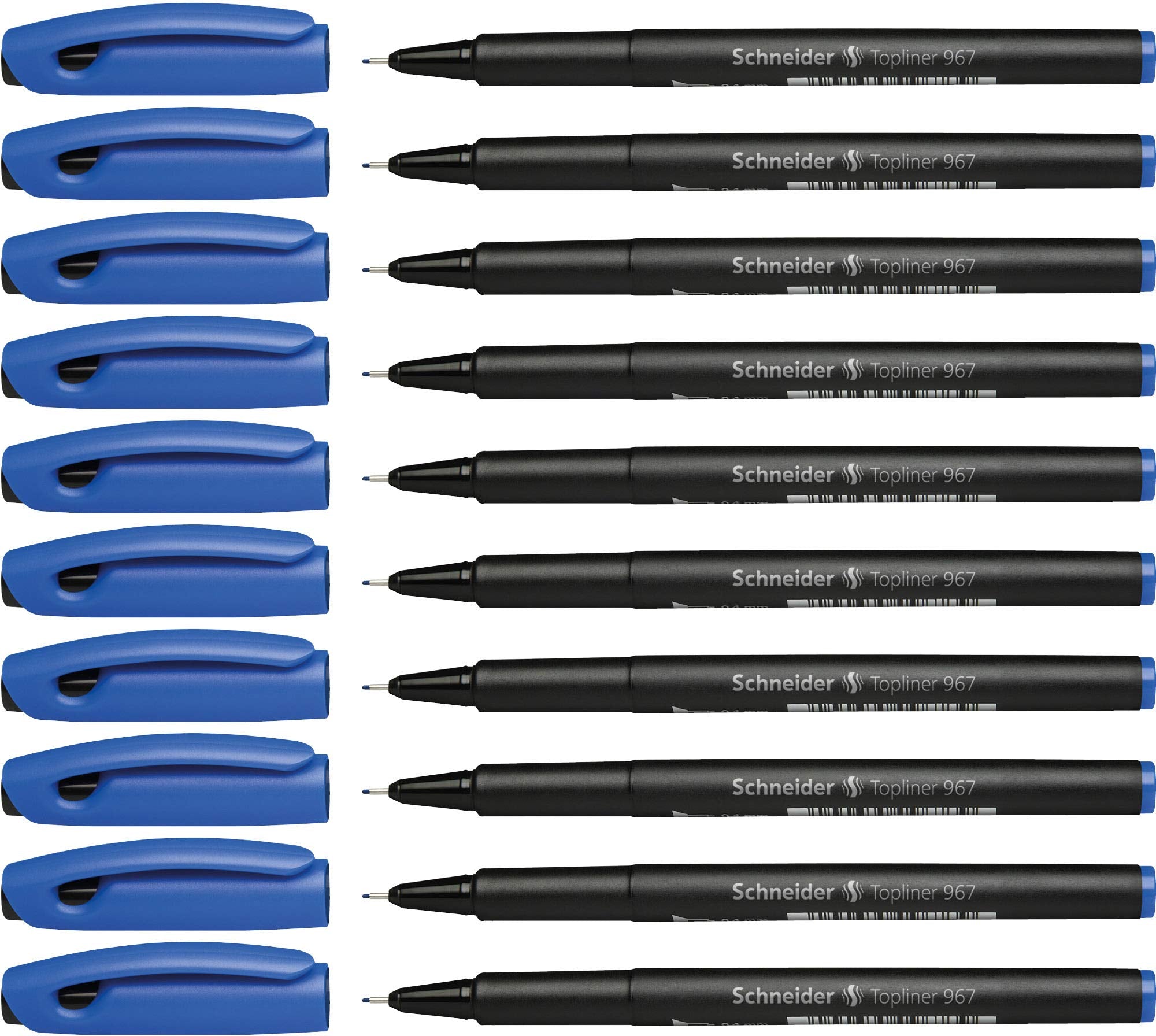 Schneider Topliner 967 Fineliner Pen - Blue (Pack of 10
