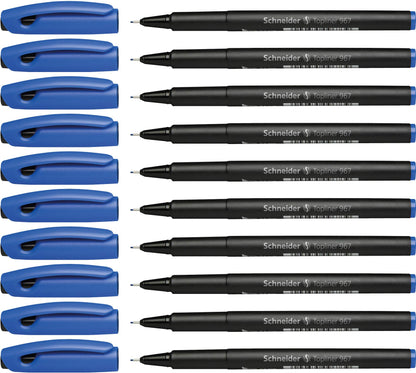 Schneider Topliner 967 Fineliner Pen - Blue (Pack of 10