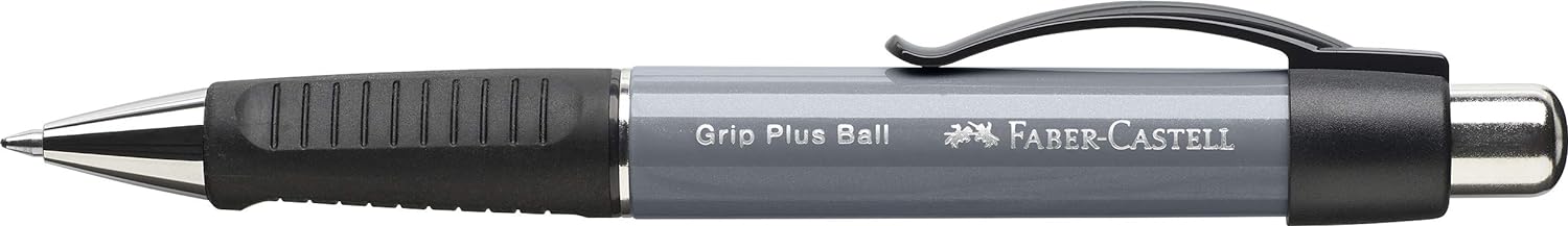 Faber-Castell 140789 - Kugelschreiber Grip Plus Ball, Stärke M, stone grey, 1 Stück