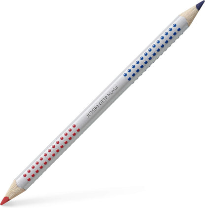 Faber-Castell 201734 Jumbo Grip Bicolour Hyphenate Pen, 2 Pens, Red and Blue