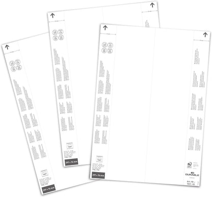 Durable Insert Labels 297 x 74 mm for Ticket Holders, 40 Labels on A4 Sheets, White, 103102