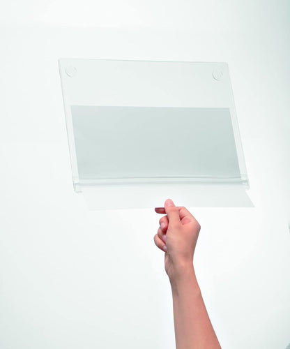Durable Water-Resistant Pocket A4 Self-Adhesive, Pack of 5 Document Holders Transparent, Ideal for Display ing Information Outdoors 501619