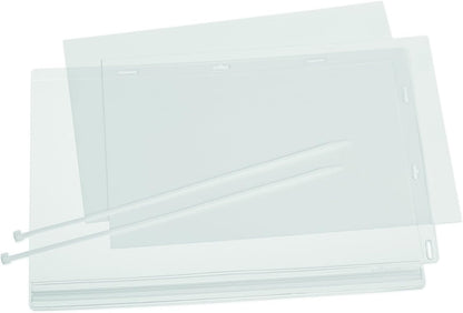 Durable Water-Resistant Pocket A4 Cable Ties, Pack of 5 Transparent, Perfect for Displaying Information Outdoors, (502719