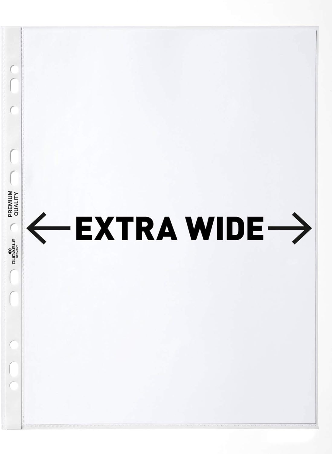 Durable Punched Pocket A4 Extra Wide, 240 x 310 mm, 90 my, Transparent, 50 Pieces 999111197