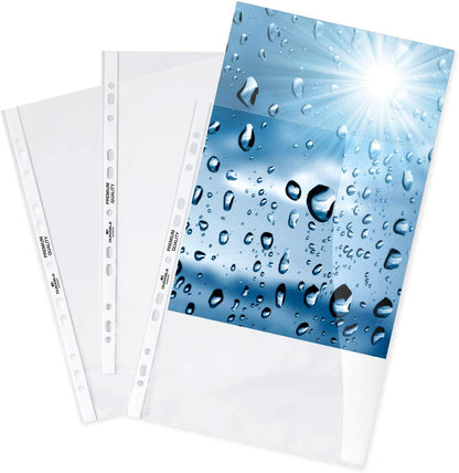 Durable Punched Pocket A4 Extra Wide, 240 x 310 mm, 90 my, Transparent, 50 Pieces 999111197