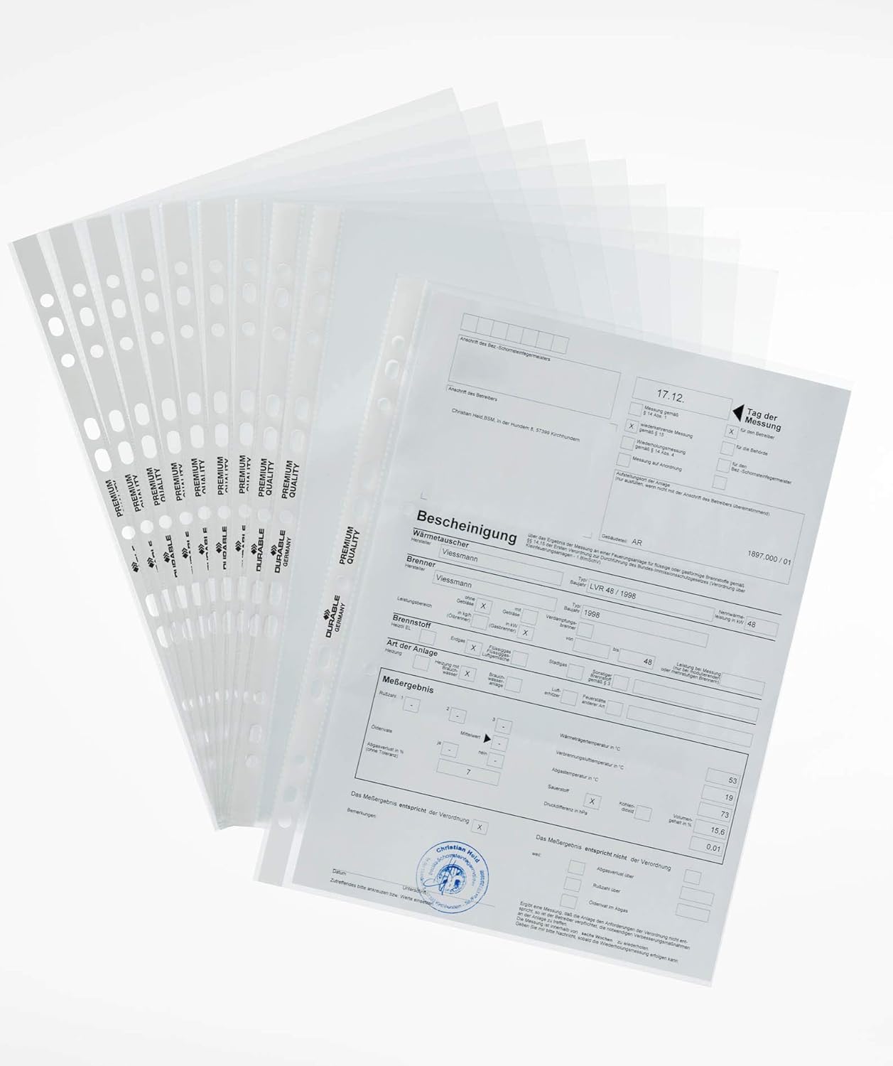 Durable Punched Pocket A4 Extra Wide, 240 x 310 mm, 90 my, Transparent, 50 Pieces 999111197