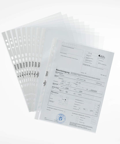 Durable Punched Pocket A4 Extra Wide, 240 x 310 mm, 90 my, Transparent, 50 Pieces 999111197