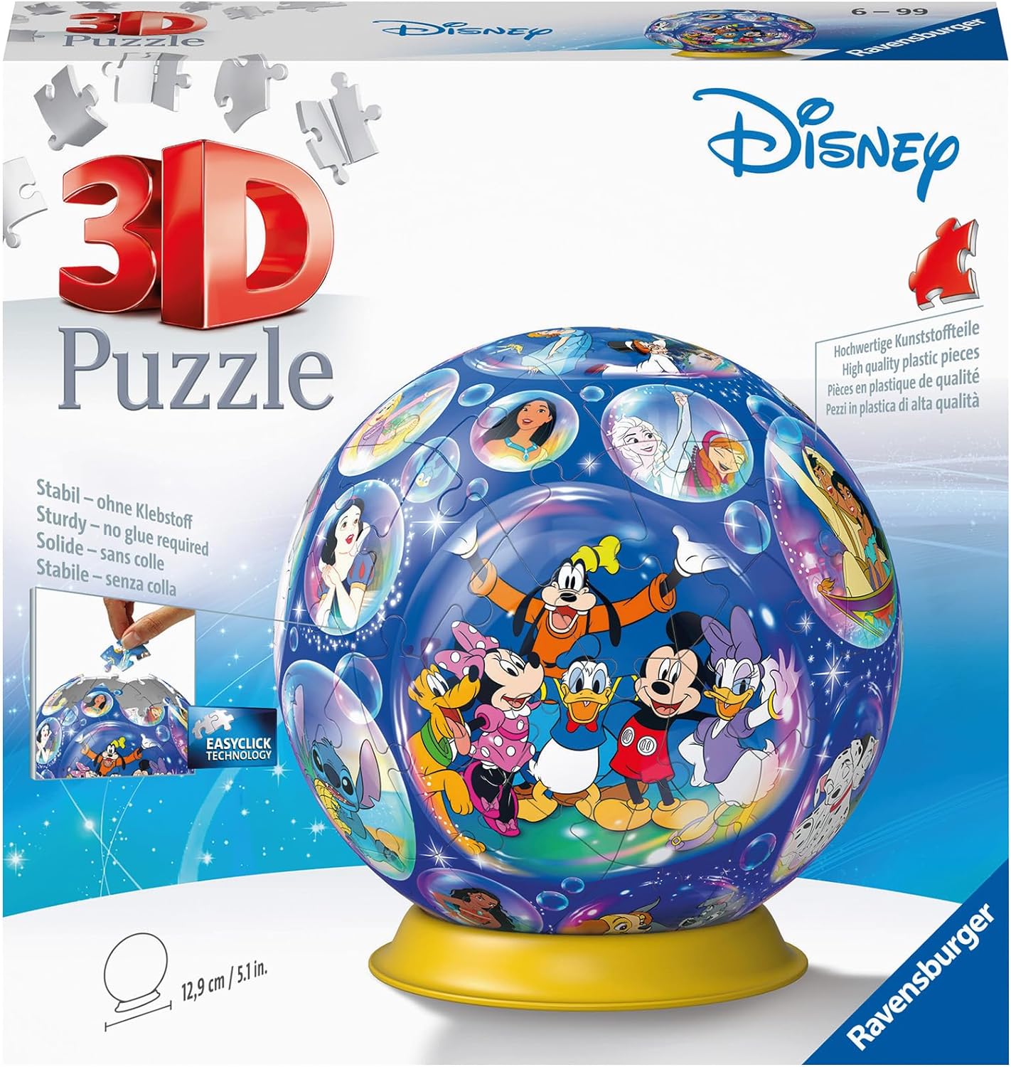 Ravensburger Charaktere 72p 11561 1St. Grogu 3D Personajes – 72 Piezas – Puzzle Pelota para Fans de Disney a Partir de 6 años, Color Azul
