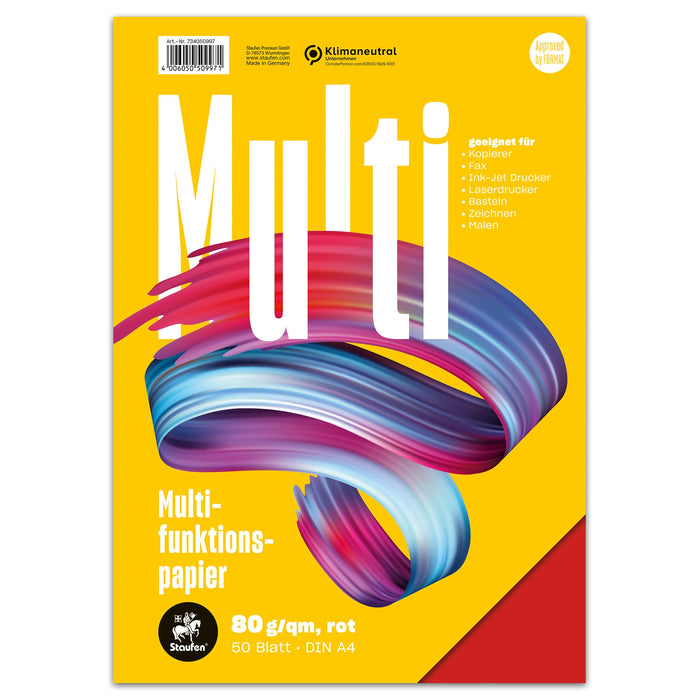 Staufen® Kopierpapier rot DIN A4 80 g/qm 50 Blatt