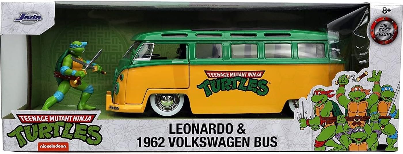 JADA TOYS 253285000 1:24 Ninja Turtles(TMNT) Scale Van with Figure, Multicoloured