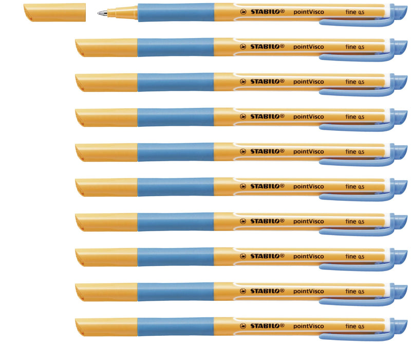 Gel Rollerball - STABILO pointVisco Box of 10 Azure Azure 10 count (Pack of 1) Box