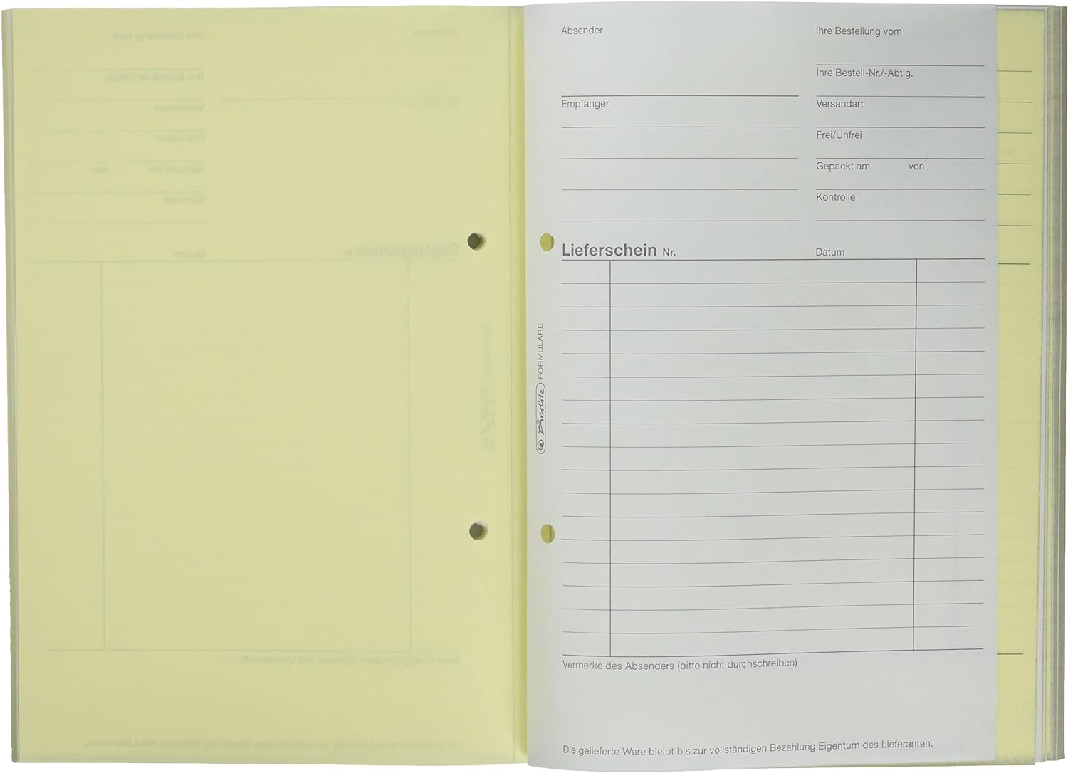 Herlitz A5 DELIVERY Note 204, Carbonless, 2 x 40 Blatt