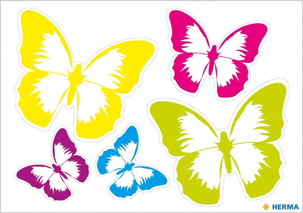 Herma Reflective Stickers, Permanent Hold, 5 Fluorescent Stickers per Pack Butterfly Motif