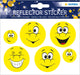 Herma Reflective Stickers, Permanent Hold, 5 Fluorescent Stickers per Pack Happy Face Motif