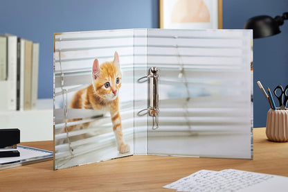 HERMA Ring Binder Animals with Cats Motif, A4, 35 mm Spine, Slim 2-Ring Binder Made of Cardboard