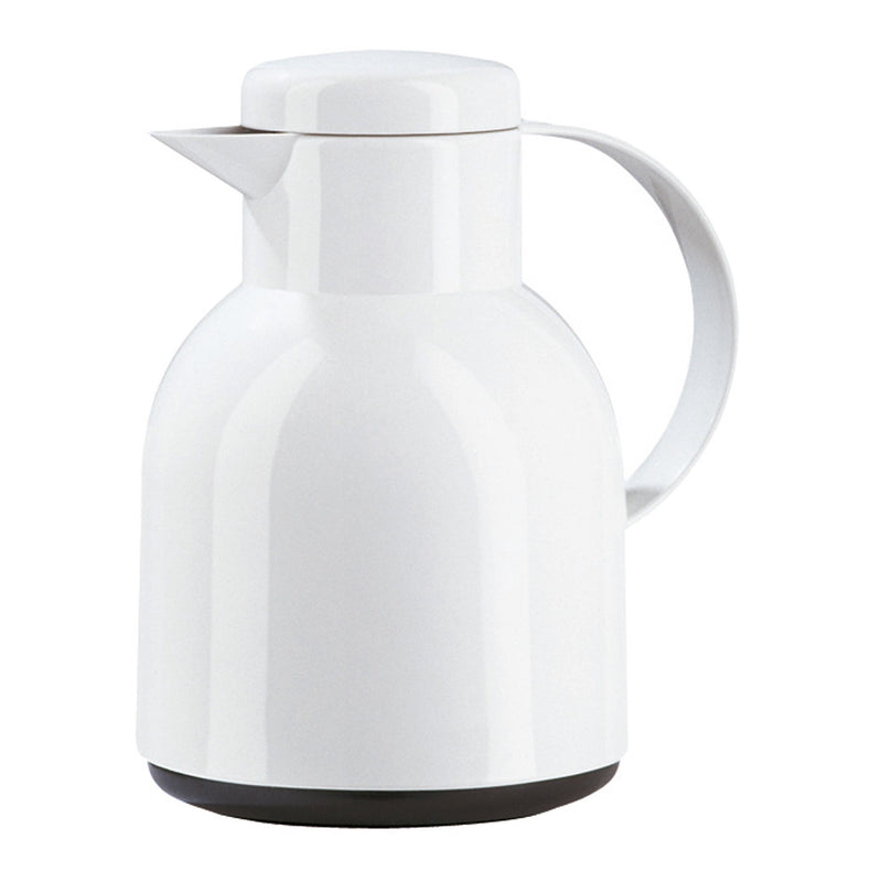 Emsa 504229 Samba Quick Press closure vacuum jug, 1.0 litres, white