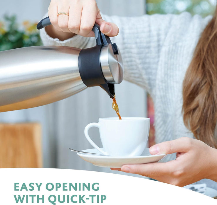 Emsa 514500 Isolierkanne | Edelstahl | 1.5 Liter | Quick Tip Verschluss | 100% dicht | Brombeer | Soft Grip & 512577 Isolierkanne |Edelstahl | 1 Liter | Quick Tip Verschluss |100% dicht