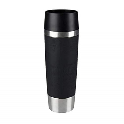 Emsa 515615 Travel Mug Large insulated drinking cup with Quick Press closure, 0.5 litres, black
